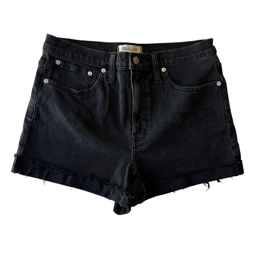 Madewell Black High Rise Denim Shorts 29 Grunge Festival Edgy Indie Sleaze Y2K - Picture 2 of 16